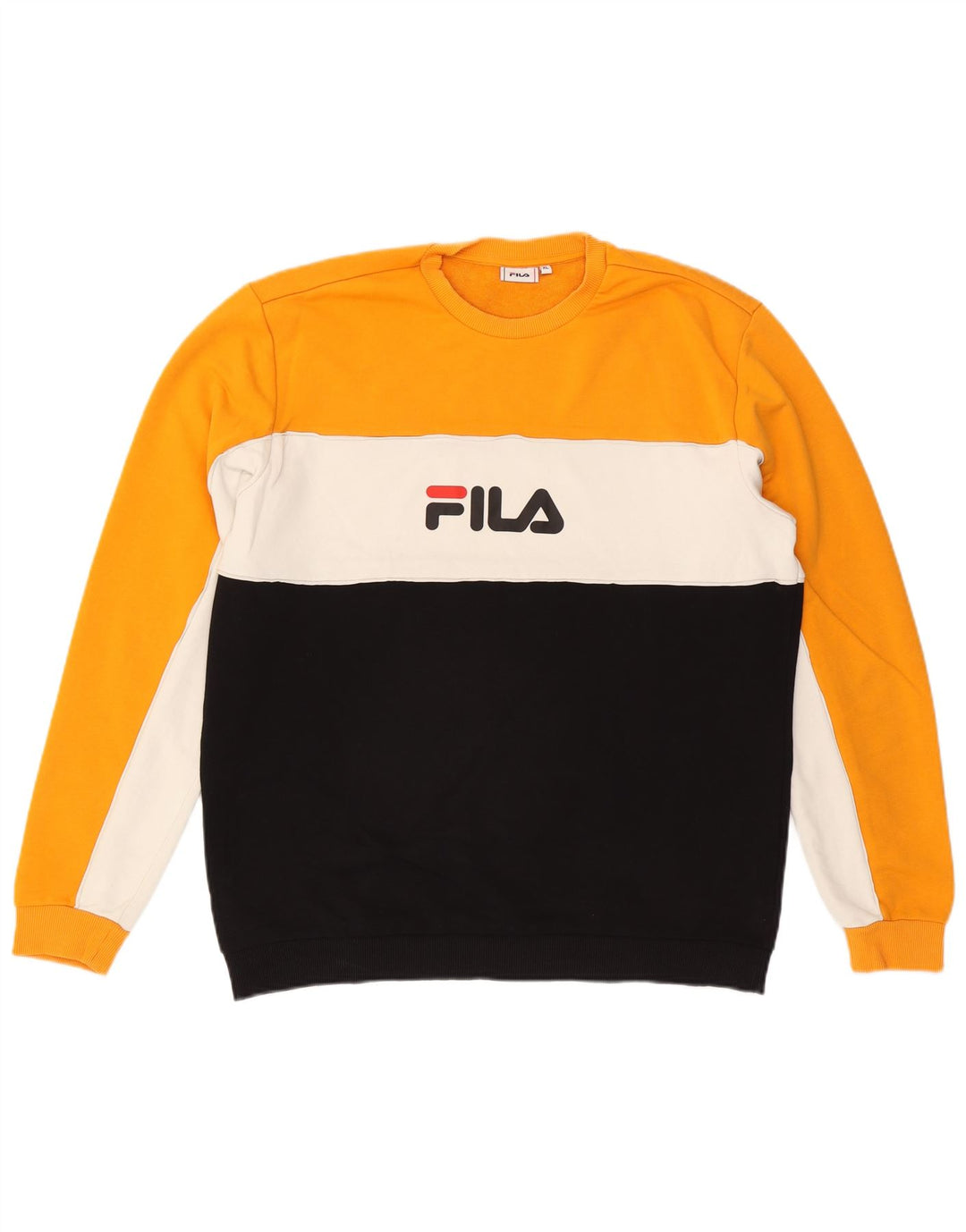 FILA Herren-Sweatshirt mit Grafik, XL, mehrfarbig, Colourblock-Baumwolle