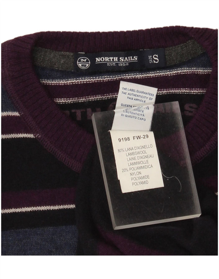 North Sails Herren-Pullover mit Rundhalsausschnitt, kleine, mehrfarbig gestreifte Wolle