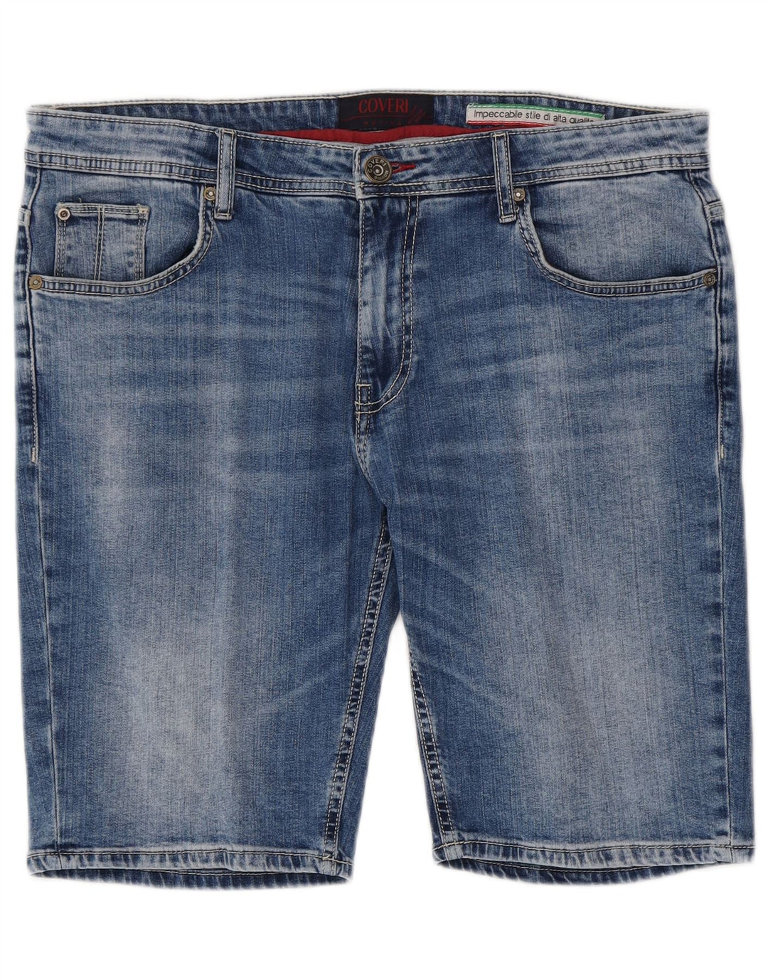 COVERI Herren Jeansshorts IT 52 XL W38 Blaue Baumwolle