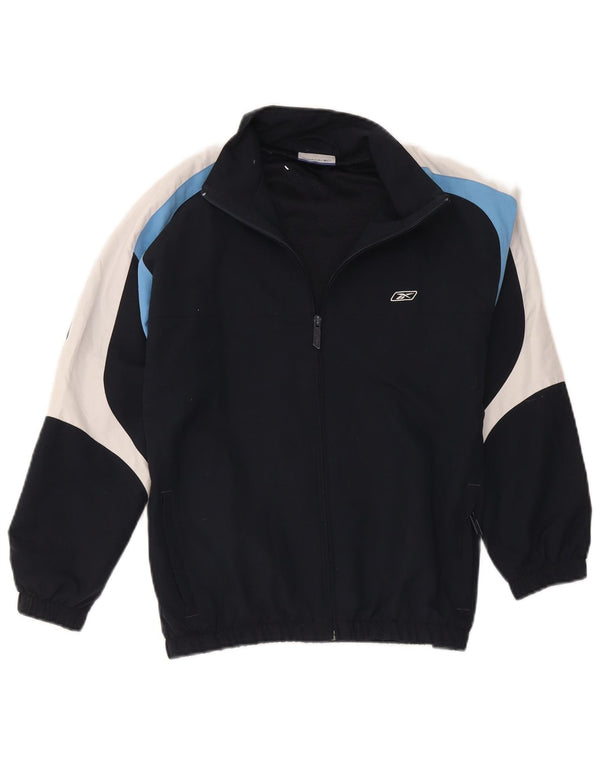 Reebok Jungen-Trainingsanzug-Top-Jacke, 13–14 Jahre, Marineblau, Farbblock