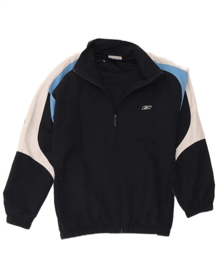 Reebok Jungen-Trainingsanzug-Top-Jacke, 13–14 Jahre, Marineblau, Farbblock