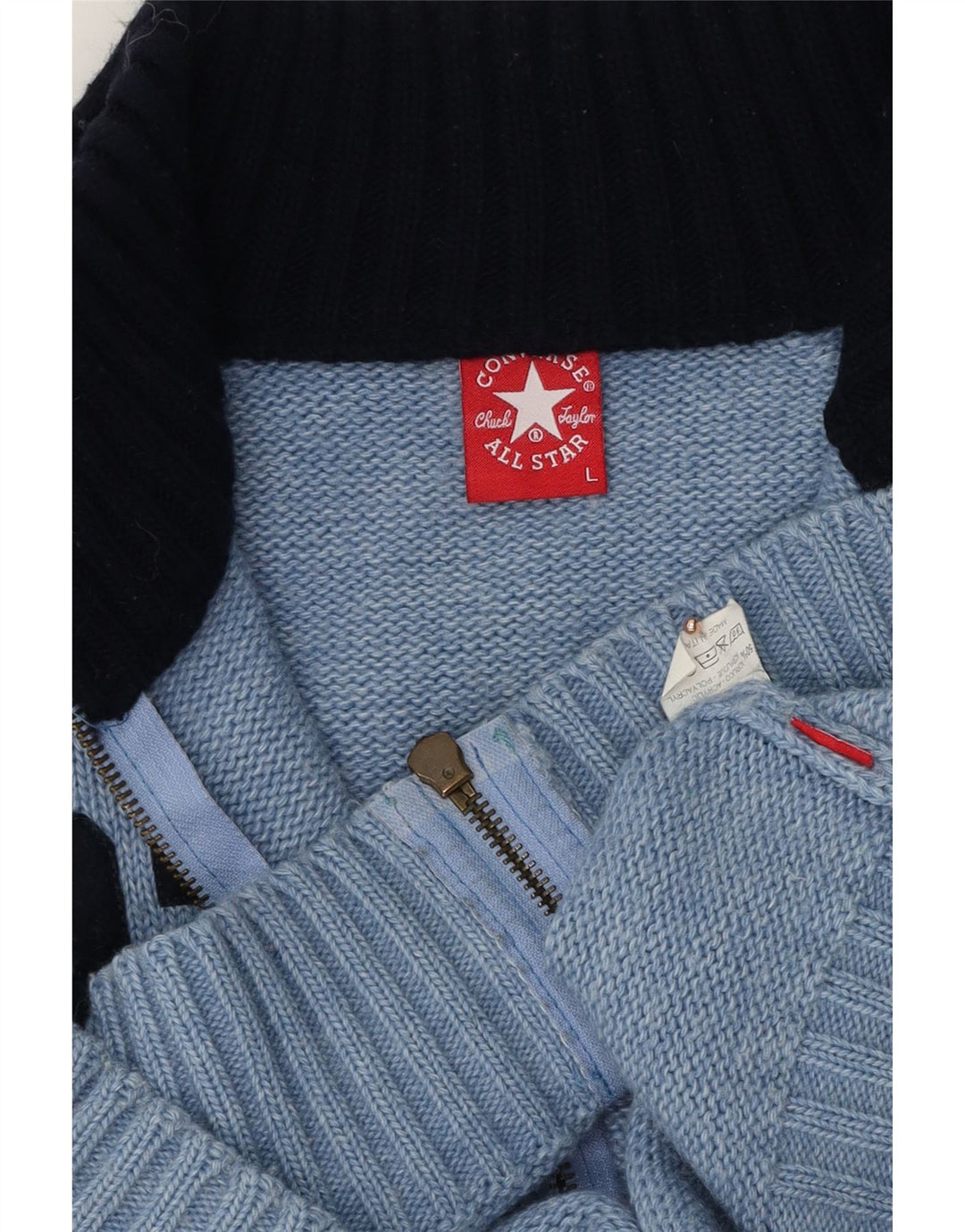 Converse Herren Chuck Taylor Graphic Cardigan Pullover Large Blue Colourblock