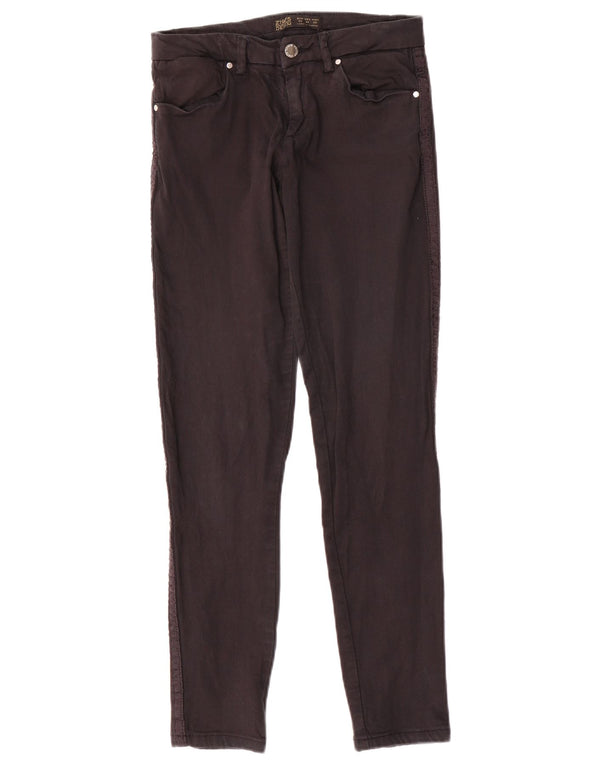 Zara Womens Slim Casual Trousers EU 36 XS W26 L28 Black Cotton