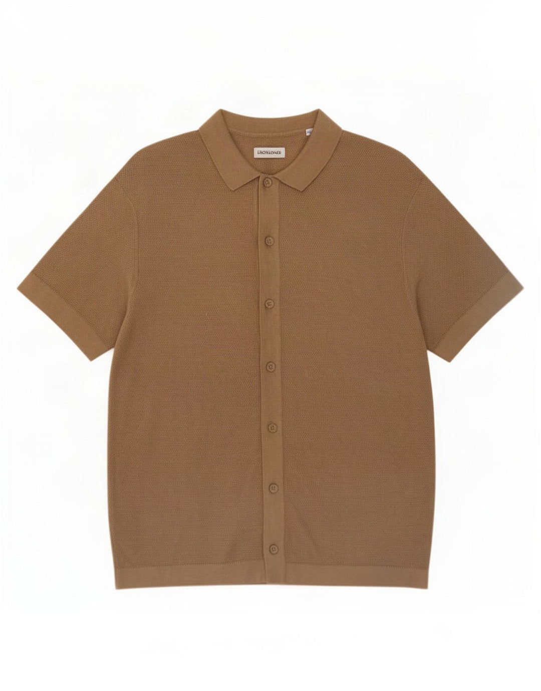 Jack & Jones Herren-Kurzarmhemd aus Baumwolle in Mittelbeige