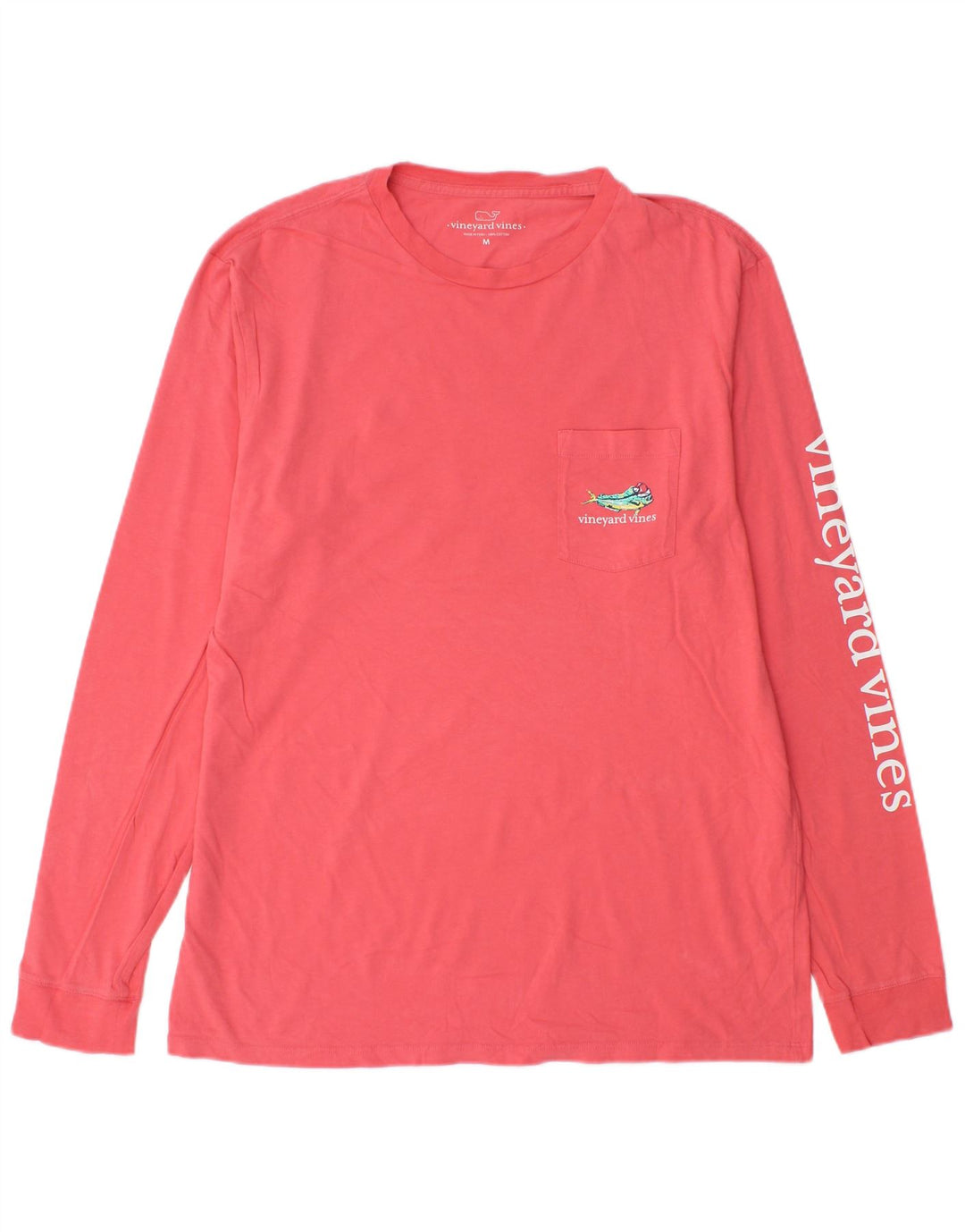 Vineyard Vines Herren-Grafik-Oberteil, langärmelig, Mittelrosa, Baumwolle
