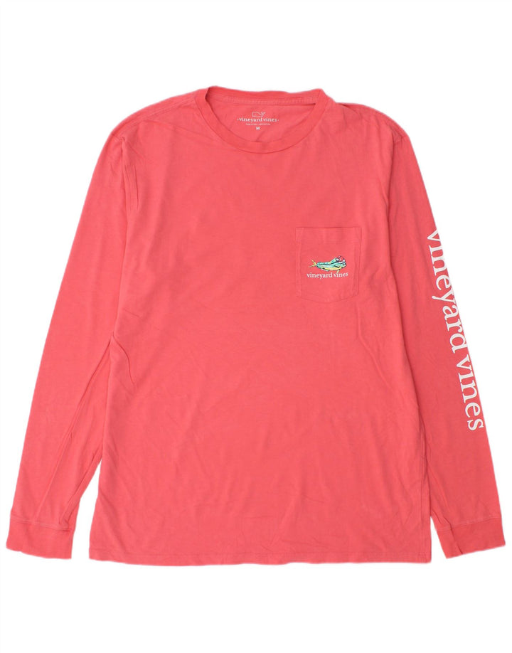 Vineyard Vines Herren-Grafik-Oberteil, langärmelig, Mittelrosa, Baumwolle