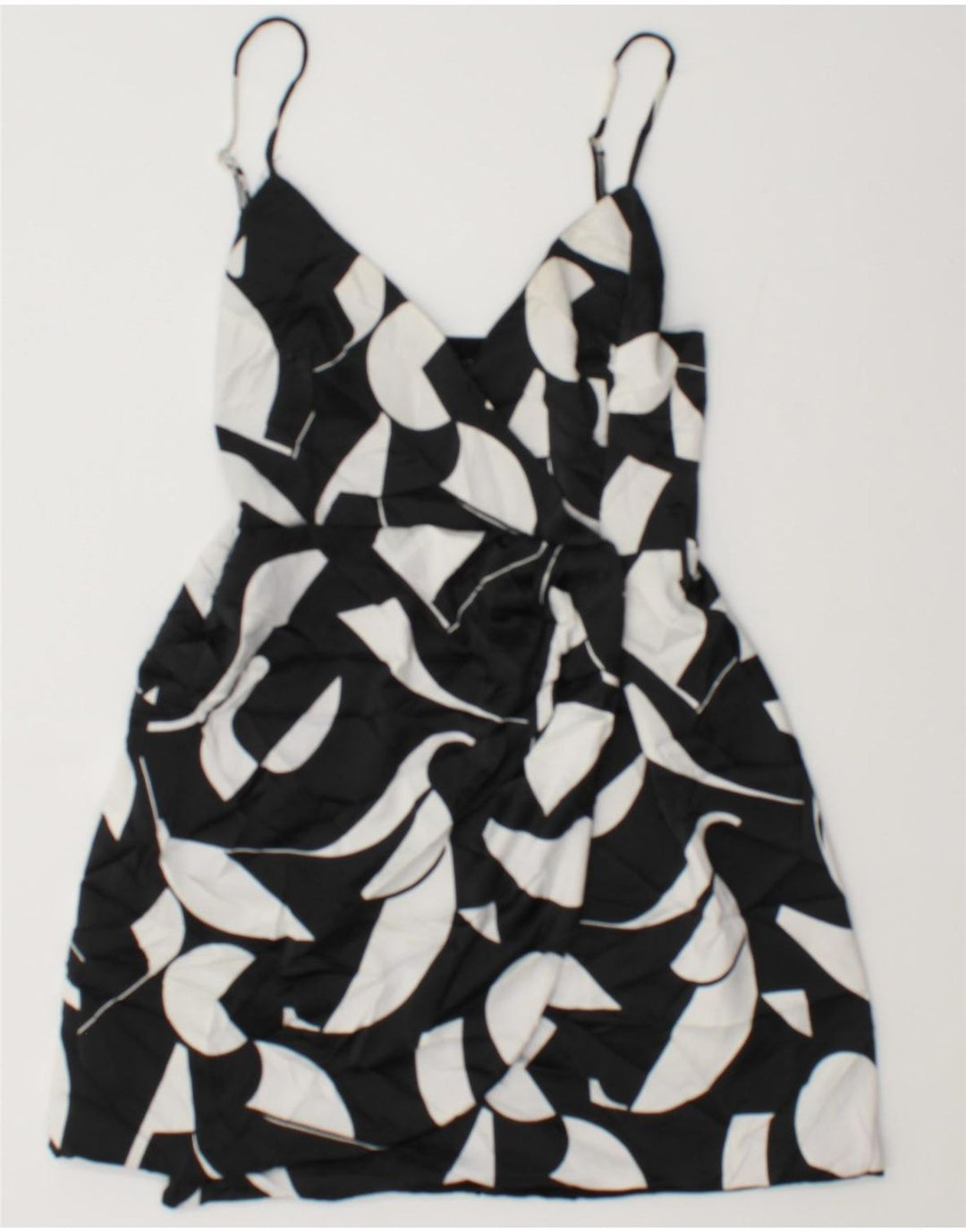 Zara Mini-Sommerkleid für Damen, Größe S, Schwarz, geometrisch