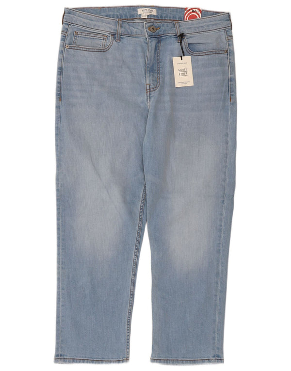 White Stuff Gerade geschnittene Damenjeans, UK 16, Größe L, W36, L25, Blau, Baumwolle