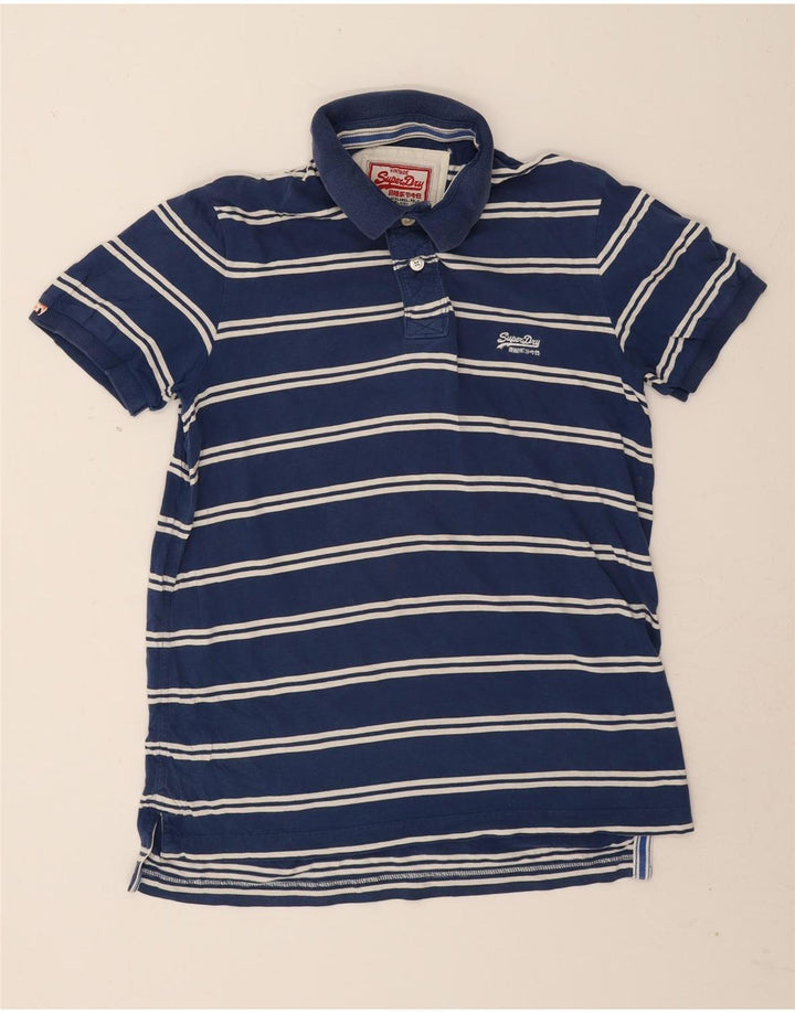Superdry Herren-Poloshirt, groß, blau gestreift