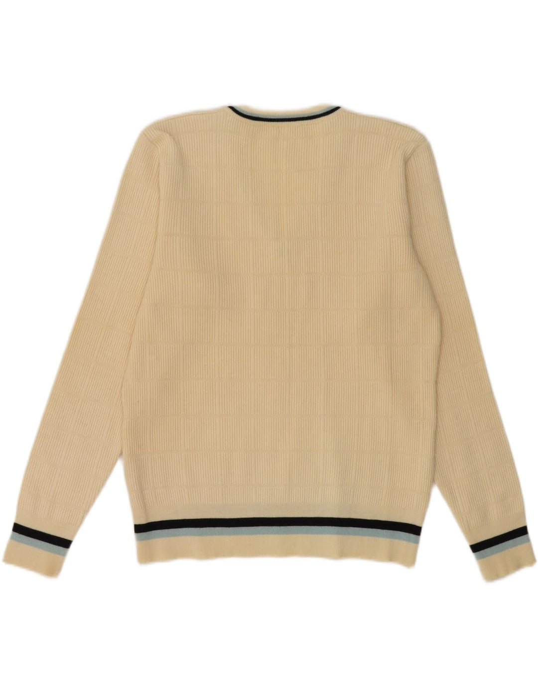 Vintage Herren V-Ausschnitt Pullover Pullover UK 36 Small Off White Wool