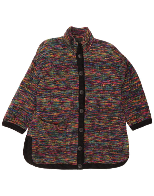 Vintage Damen Longline Cardigan Pullover UK 18 XL Bunt gefleckt