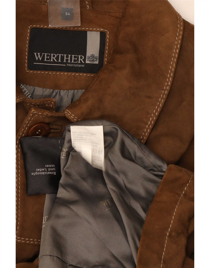 Werther Herren Wildlederjacke IT 54 2XL Braunes Leder