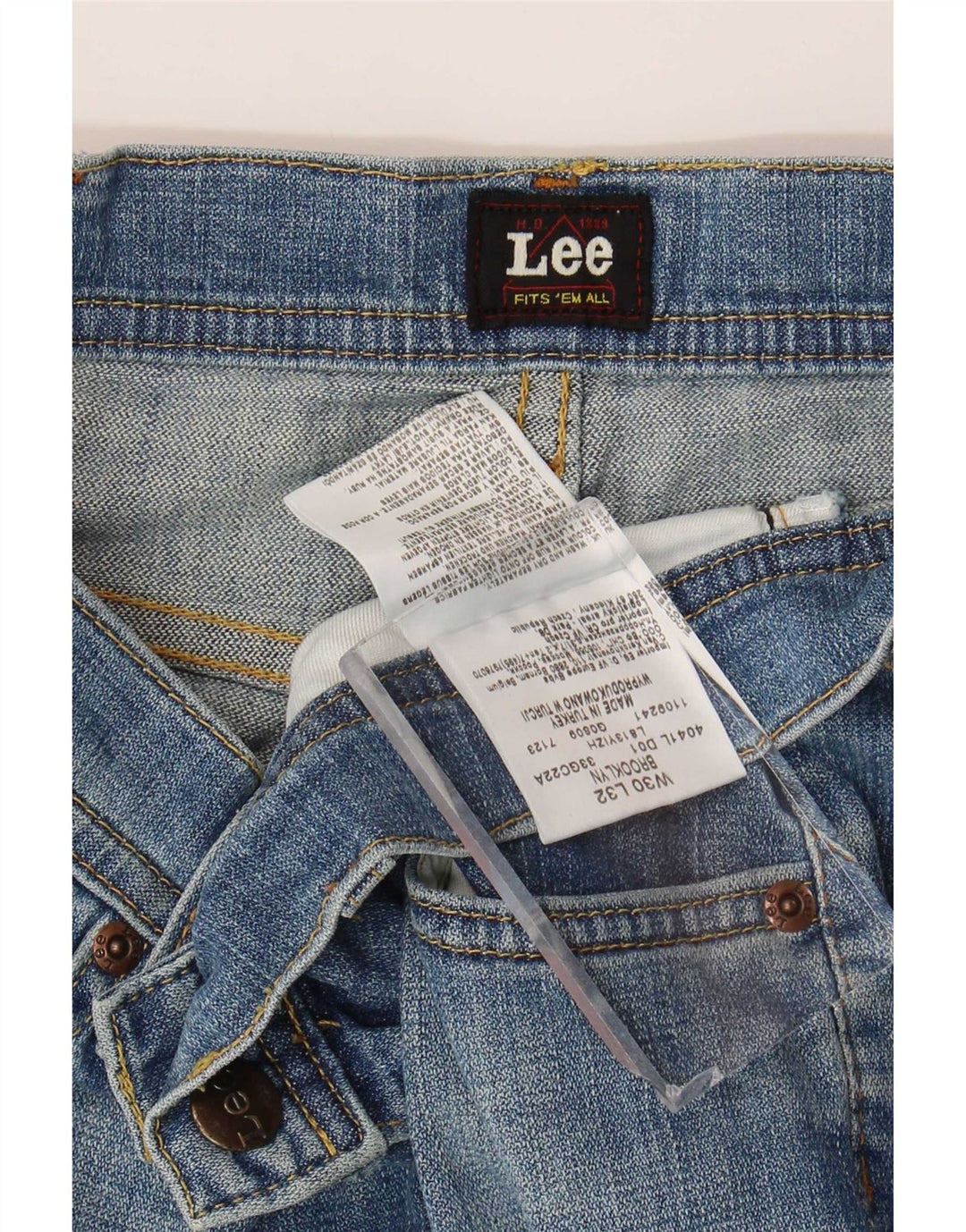 Lee Herren Brooklyn Straight Jeans W30 L32 Blaue Baumwolle