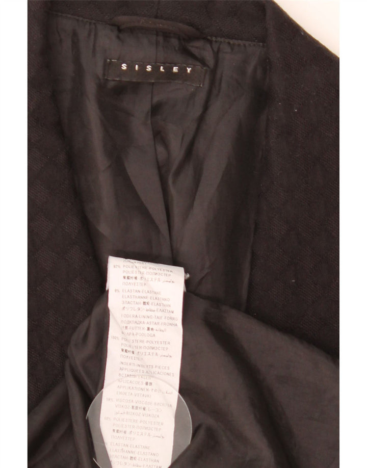 Sisley Damen Longline ärmellose Blazerjacke UK 12 Medium Schwarz