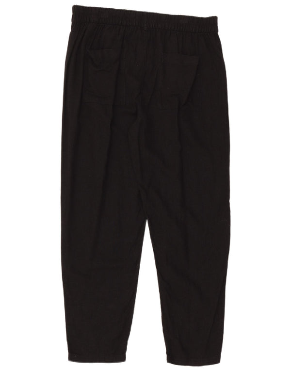 Marks & Spencer Damen Slim Chinohose UK 14 Large W33 L28 Schwarzes Leinen