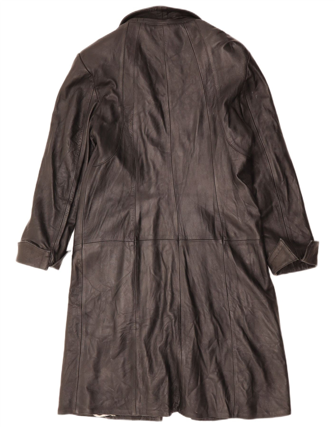 Vintage Damen Ledermantel UK 12 Mittelschwarzes Leder