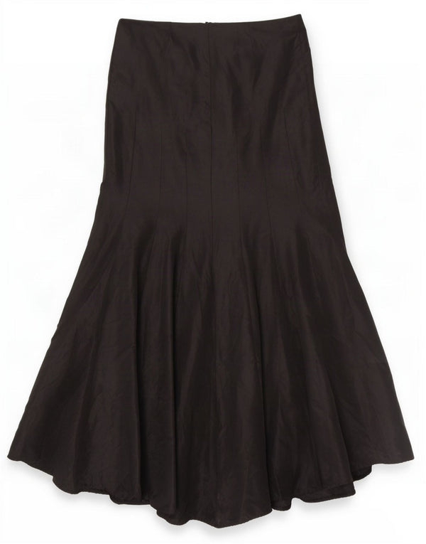 Luisa Spagnoli Damen Meerjungfrauenrock mit hoher Taille IT 48 XL W36 Schwarze Seide