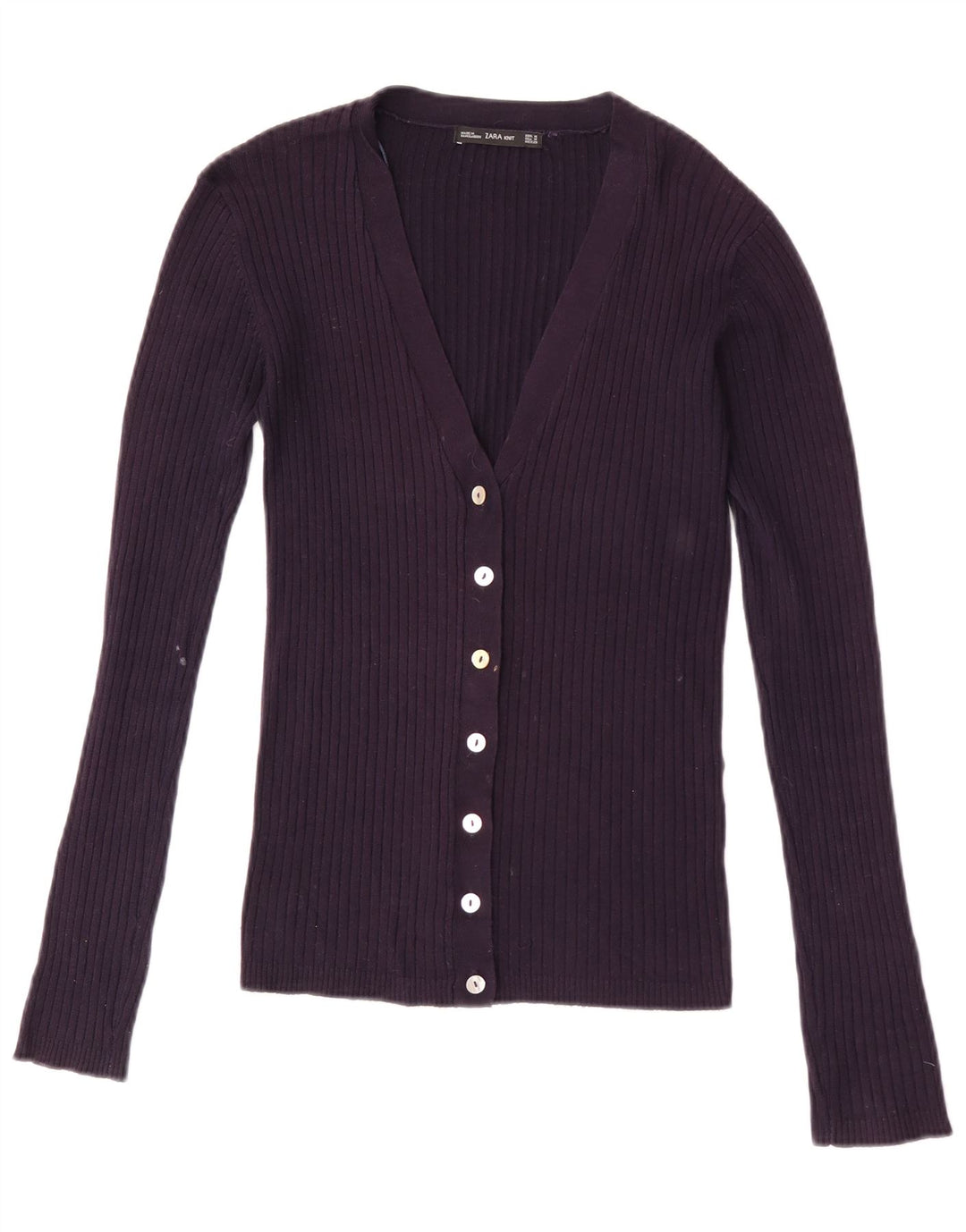 Zara Damen-Cardigan-Pullover UK 12 Mittelviolett