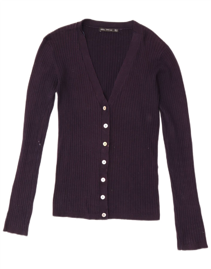 Zara Damen-Cardigan-Pullover UK 12 Mittelviolett