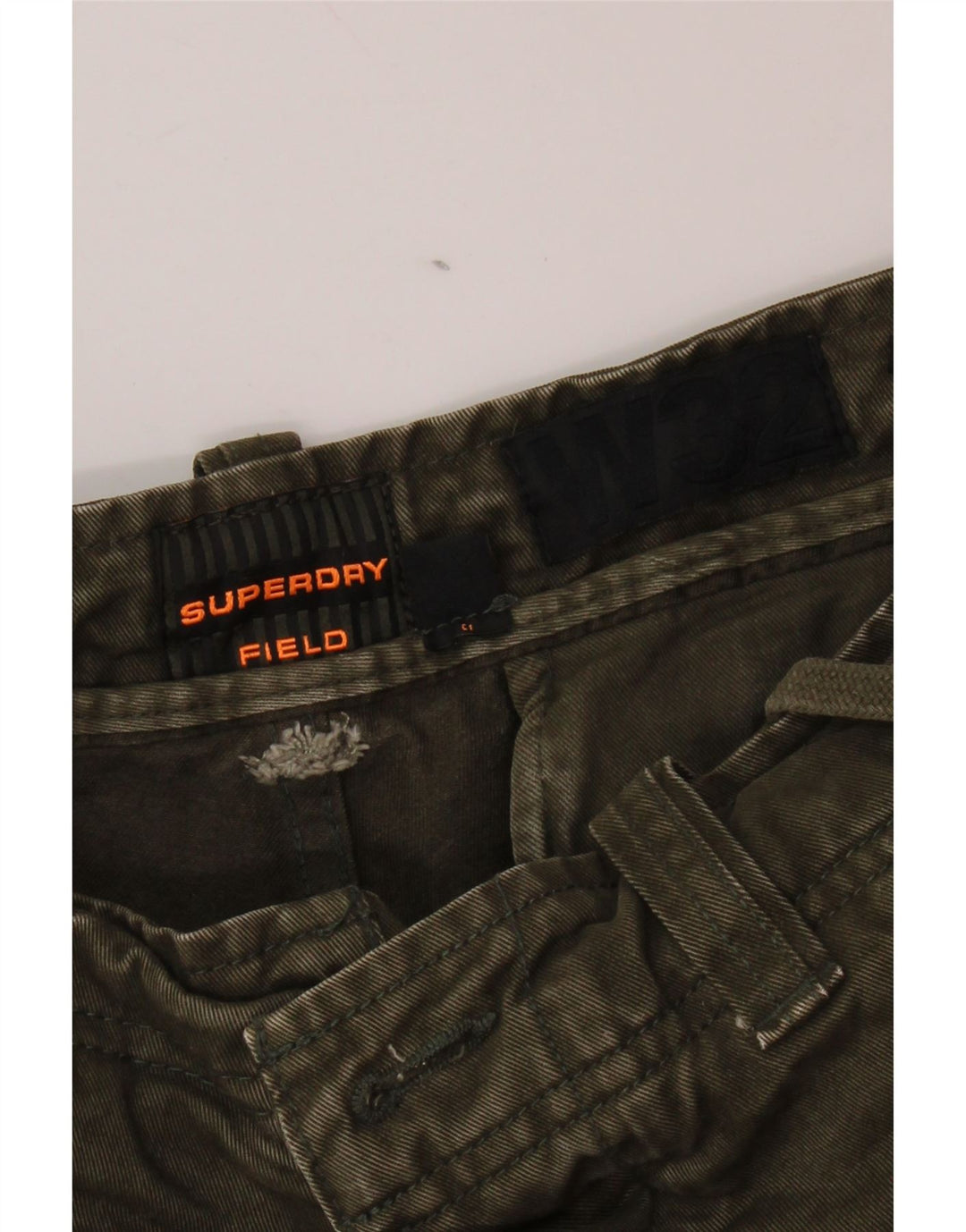 SUPERDRY Herren-Cargoshorts W32, mittlere Khaki-Baumwolle
