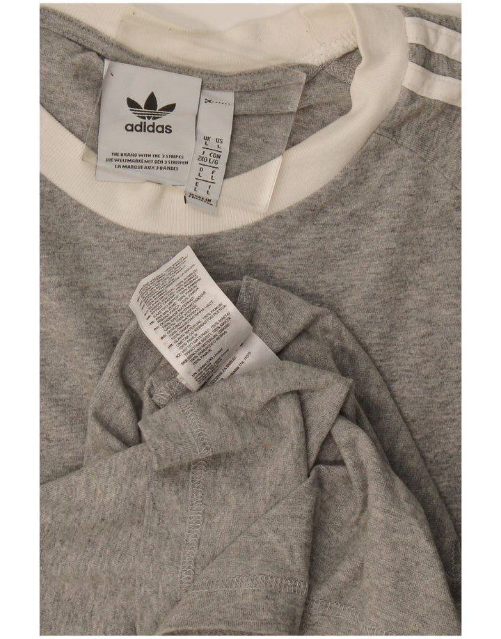 Adidas Herren T-Shirt Top Large Grau meliert Baumwolle