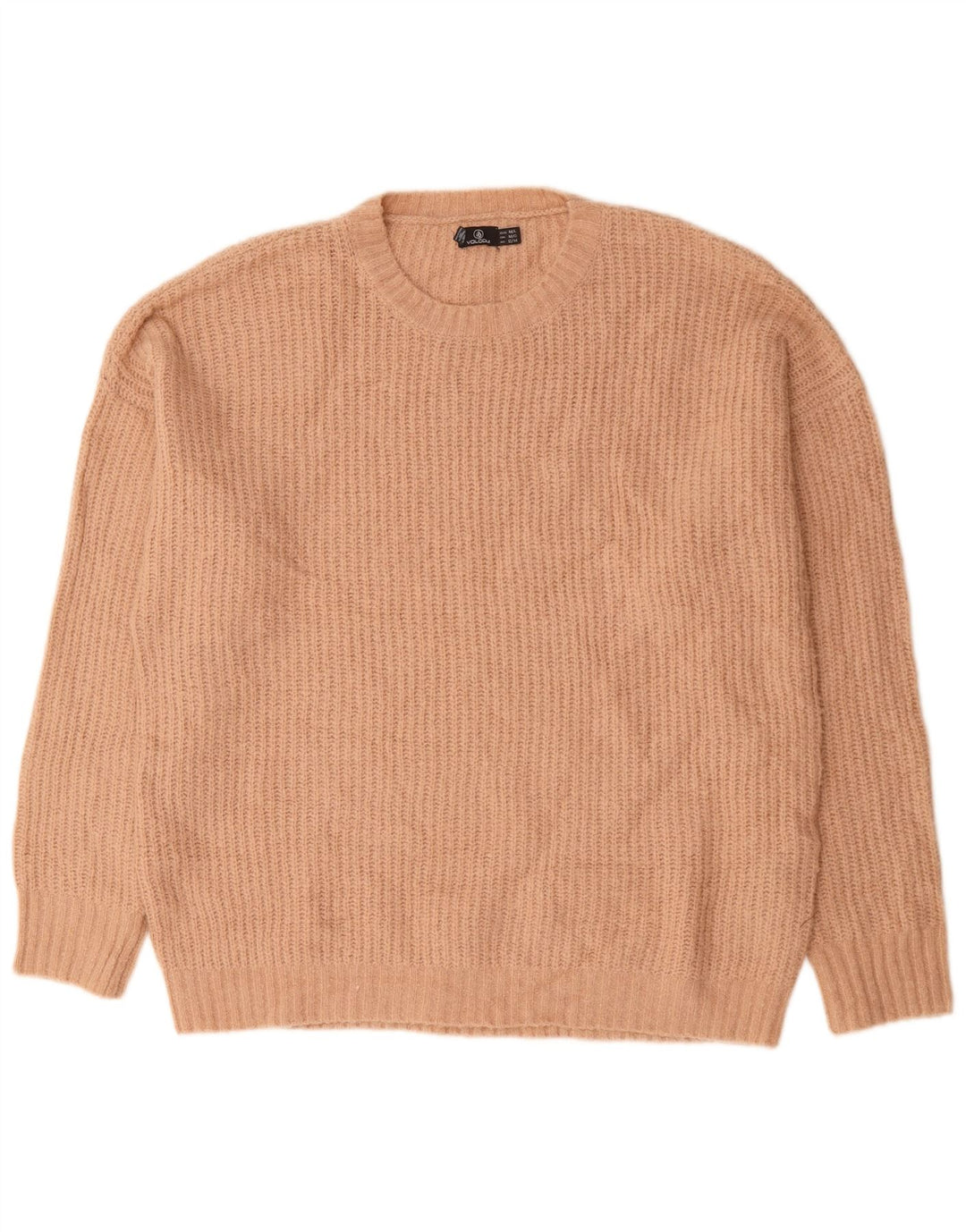 Volcom Damen-Pullover, übergroß, Rundhalsausschnitt, Gr. 12/14, Mittelrosa