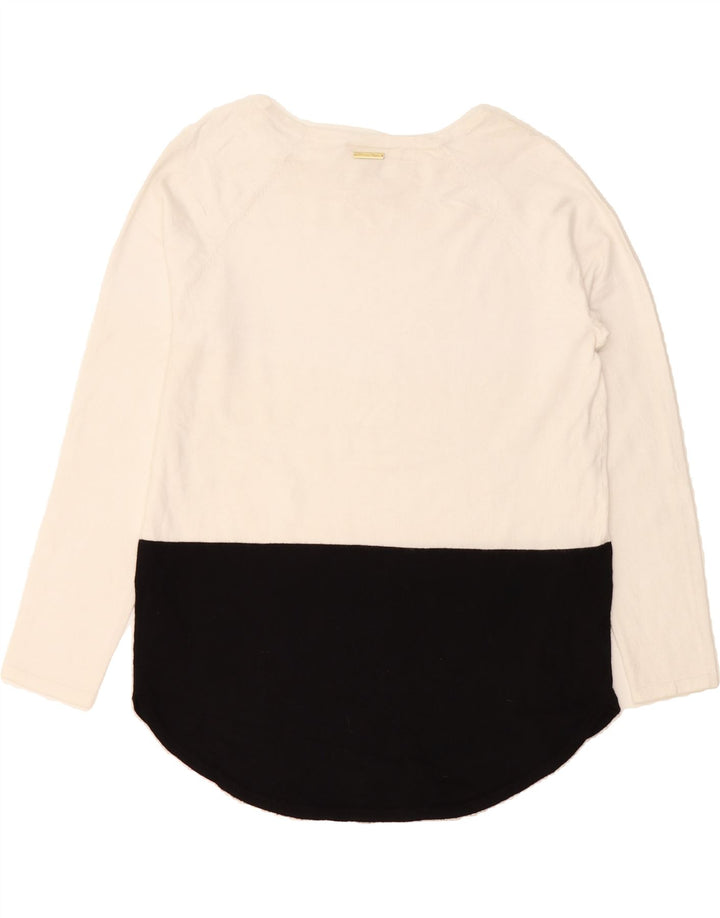 MICHAEL KORS Womens Boat Neck Jumper Sweater UIK 10 Small White Vintage Michael Kors and Second-Hand Michael Kors from Messina Hembry 