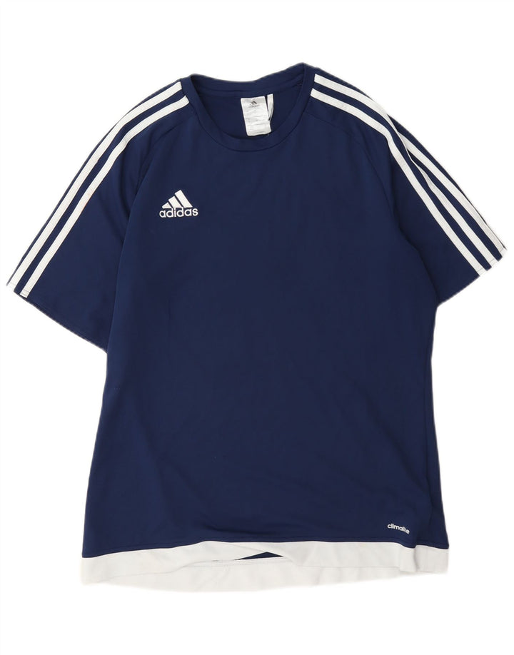 Adidas Herren Climalite T-Shirt Top Medium Marineblau Colourblock Polyester