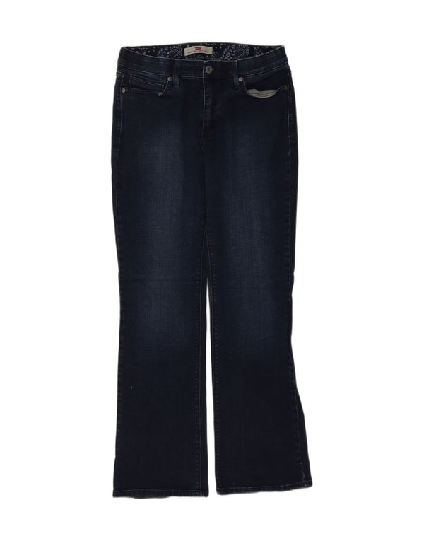 Levi's Damen 525 Bootcut Jeans US 12 Large W30 L31 Marineblaue Baumwolle