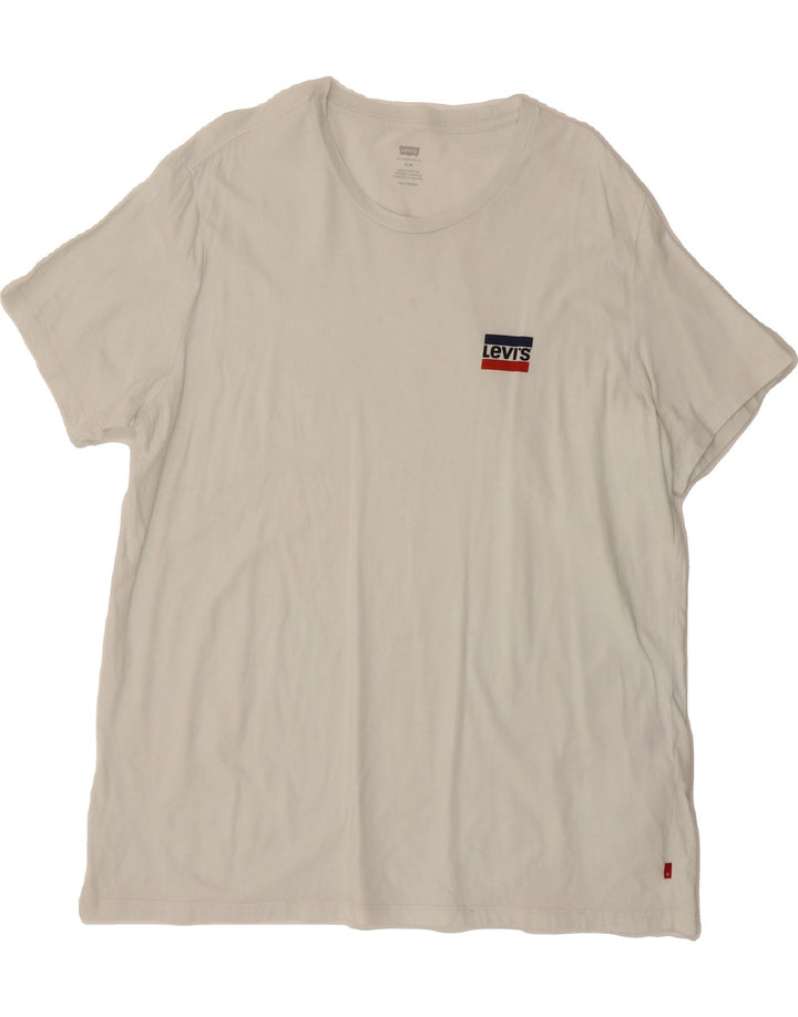 LEVI'S Mens Slim T-Shirt Top 2XL White Cotton Vintage Levi's and Second-Hand Levi's from Messina Hembry 