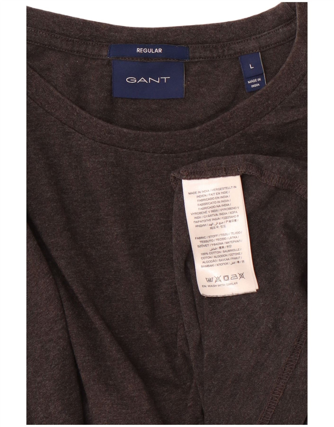 GANT Herren Regular T-Shirt Top Large Grau Baumwolle