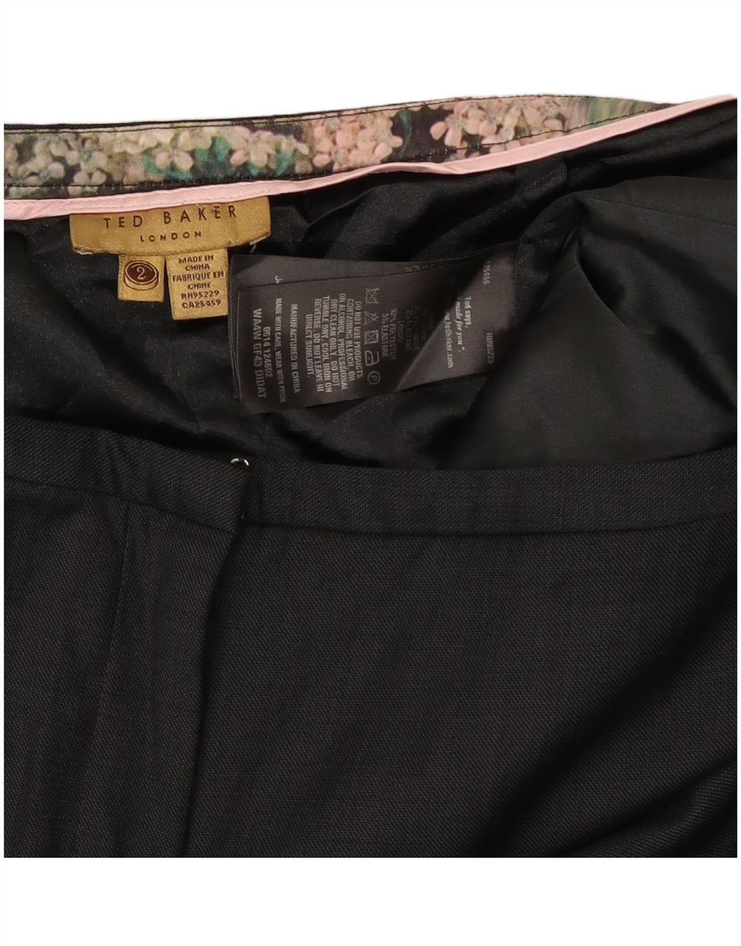 Ted Baker Slim-Anzughose für Damen, Größe 2, klein, W30, L28, schwarze Wolle
