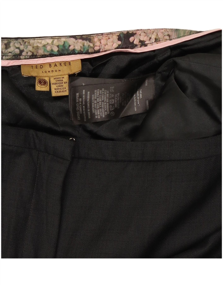 Ted Baker Slim-Anzughose für Damen, Größe 2, klein, W30, L28, schwarze Wolle