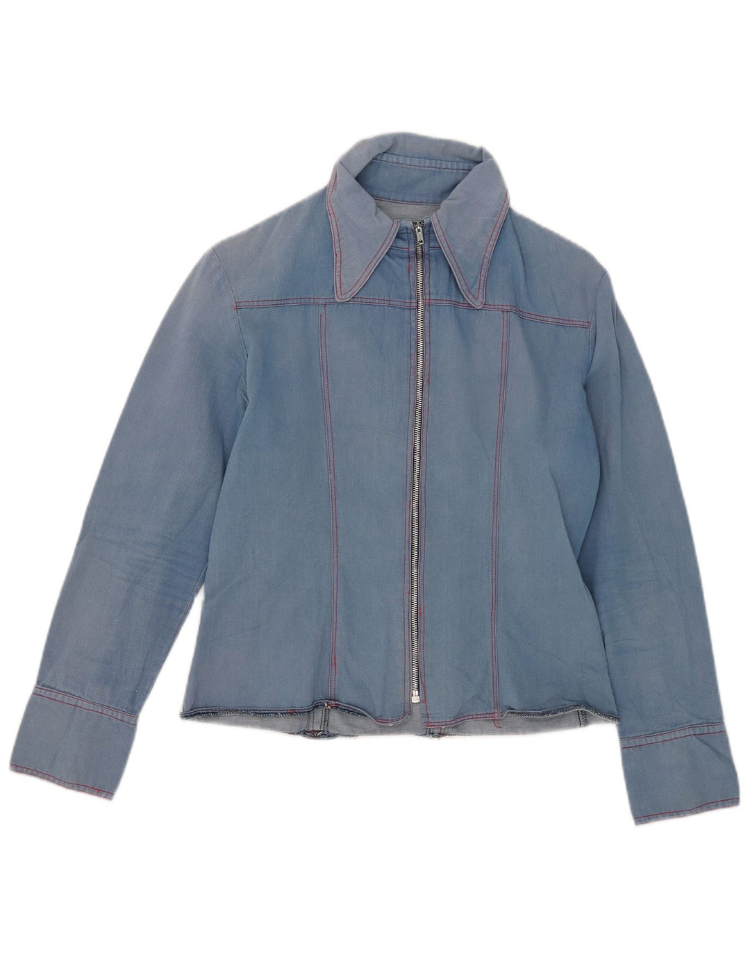 Vintage Damen Jeanshemd UK 10 Small Blue