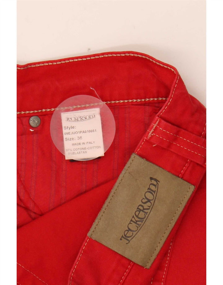 Jeckerson Herren Slim Jeans W36 L34 Rote Baumwolle