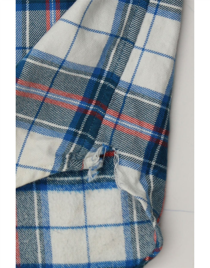 BONOBOS Herren-Flanellhemd mit Standard-Passform, mittelblau karierte Baumwolle