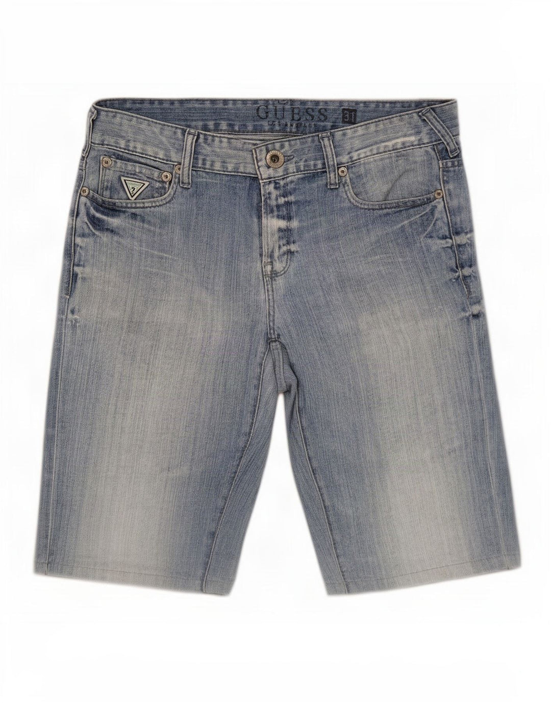 Guess Herren Slim Denim Shorts Medium W31 Blaue Baumwolle