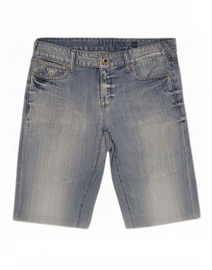 Guess Herren Slim Denim Shorts Medium W31 Blaue Baumwolle
