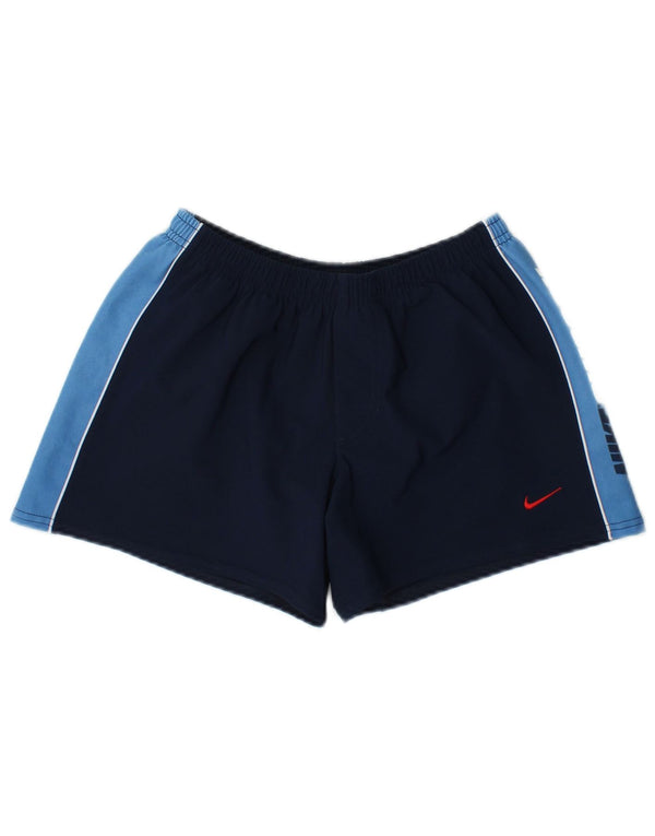Nike Damen-Sportshorts UK 10 Small Marineblaues Colourblock-Polyester