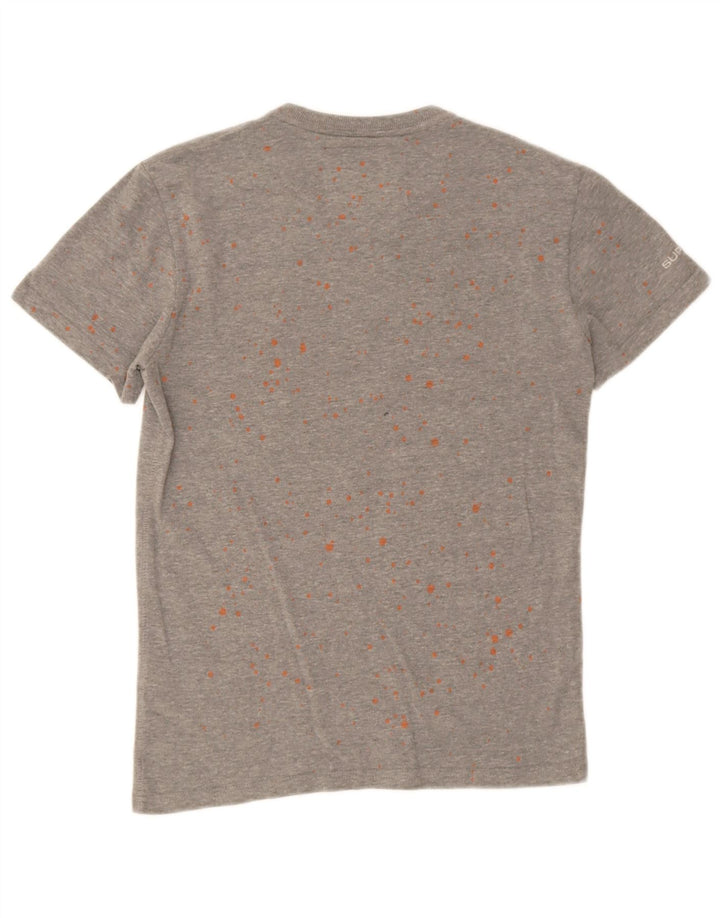 Superdry Herren-T-Shirt mit Grafik, Größe S, grau gepunktete Baumwolle