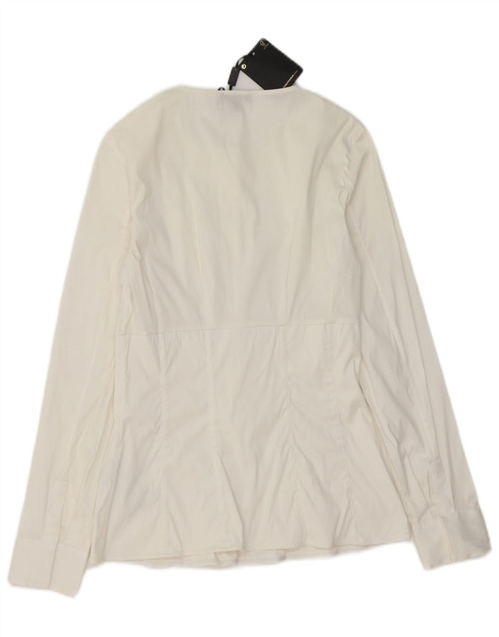 Massimo Dutti Damen Hemd EU 34 2XS Weiße Baumwolle