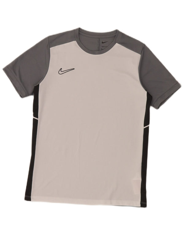 Nike Dri Fit T-Shirt für Jungen, 13–14 Jahre, XL, weißes Farbblock-Polyester