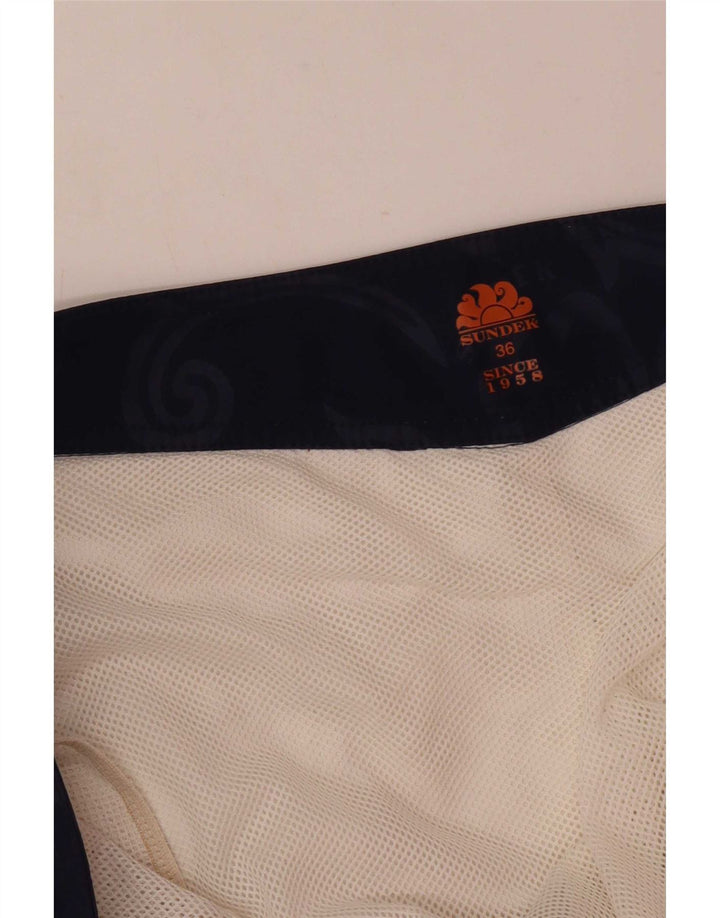 Sundek Herren-Badeshorts mit Grafik, normal, groß, Weiß, Farbblock, Strand