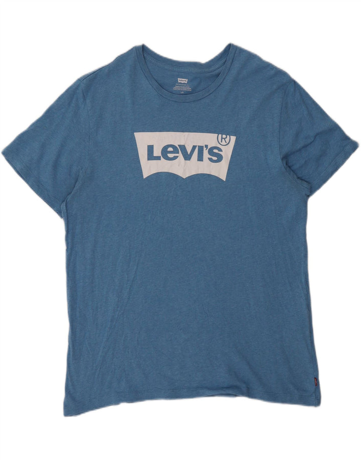 Levi's Herren-T-Shirt mit Grafik, Größe L, aus blauer Baumwolle