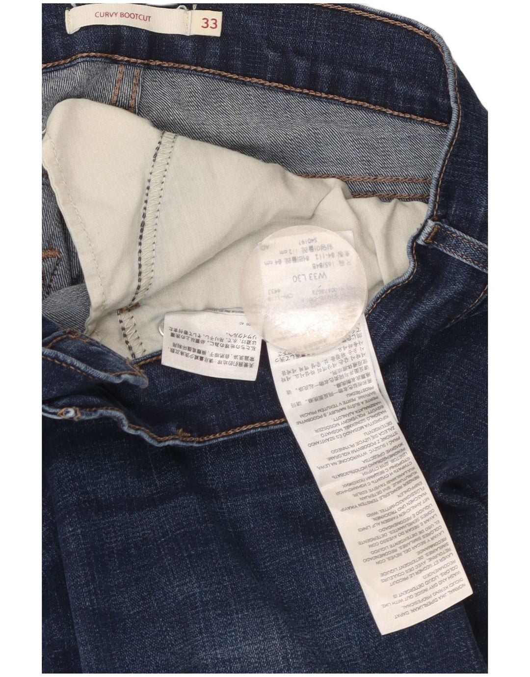 Levi's Damen Curvy Bootcut Jeans W33 L30 Blaue Baumwolle