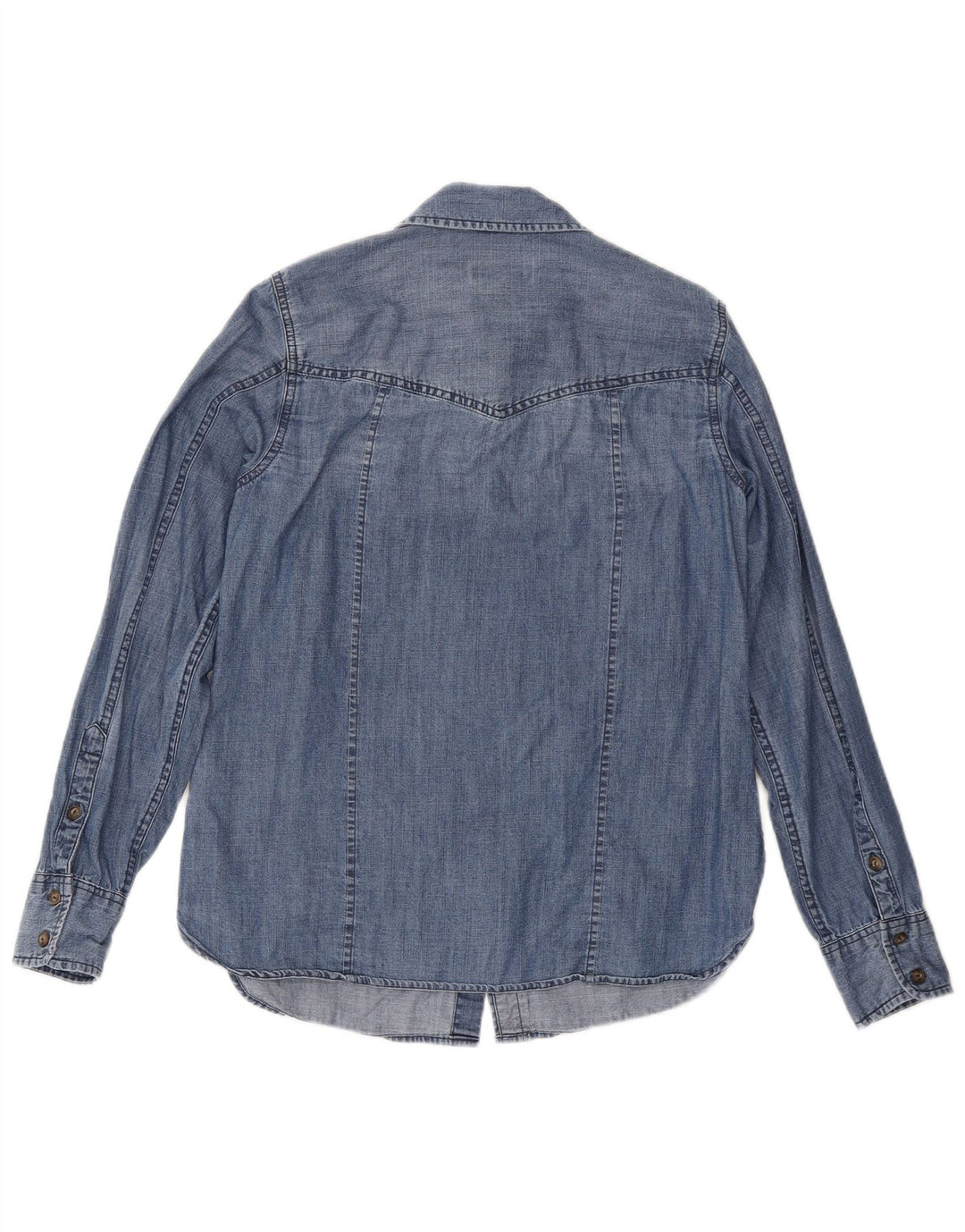 Orvis Damen Jeanshemd UK 10 Small Blau Baumwolle