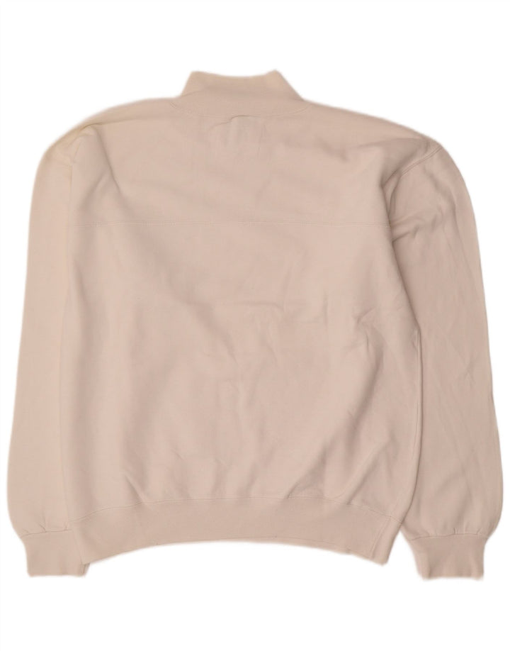 Champion Herren-Sweatshirt mit Reißverschluss am Hals, groß, cremefarbene Baumwolle