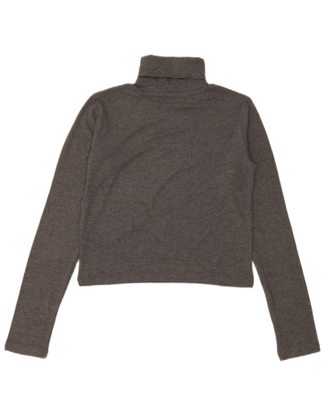 Zara Damen Crop Top Langarm UK 12 Mittelgrau