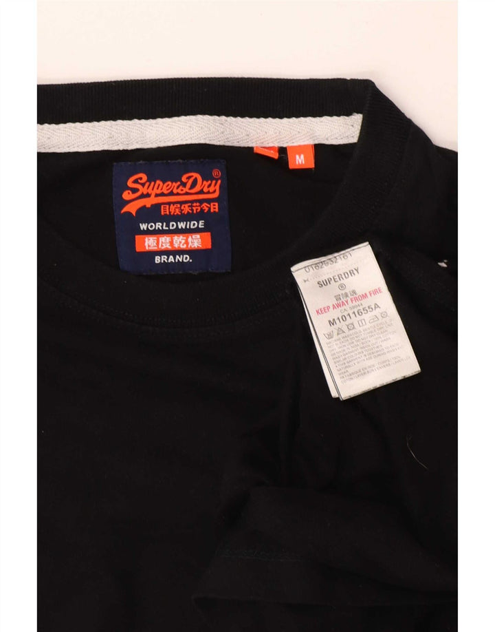 Superdry Herren T-Shirt-Oberteil aus mittelschwarzer Baumwolle
