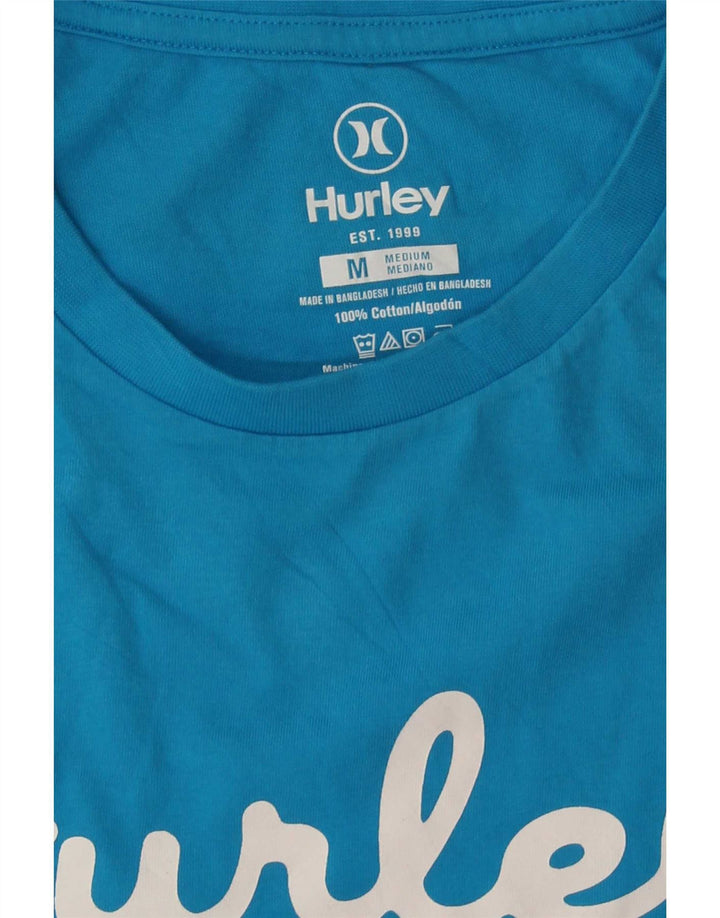Hurley Herren Grafik-T-Shirt-Oberteil aus mittelblauer Baumwolle
